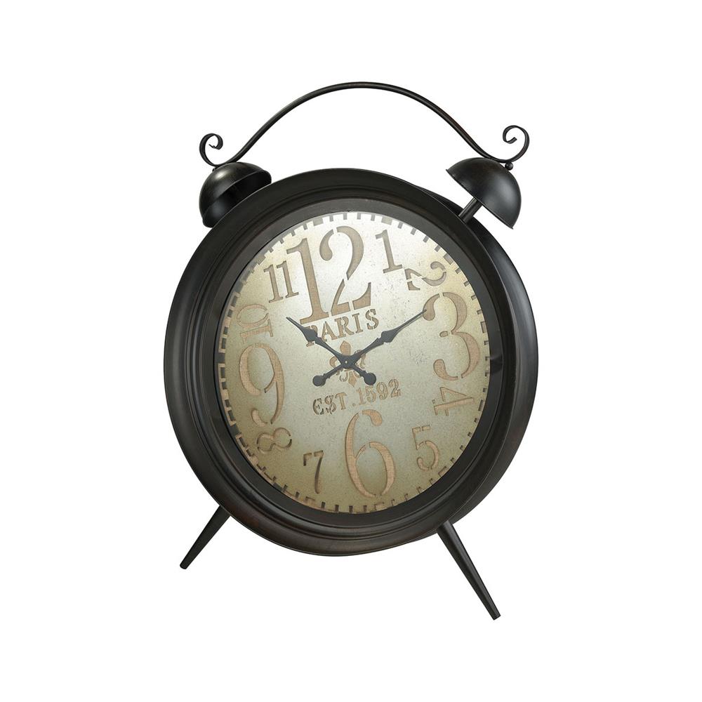 ELK Home 3214-1008 Picpus Clock In Dark Rust, Pewter And Burlap