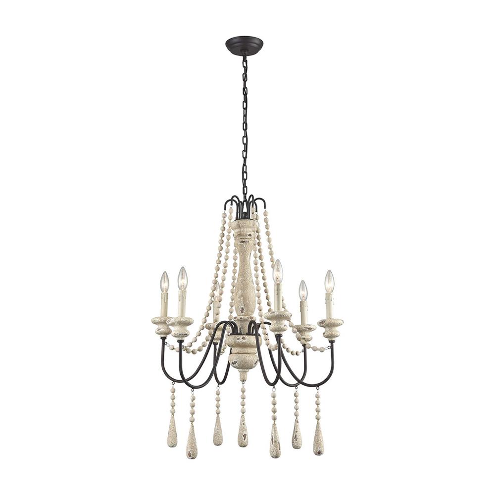 ELK Lighting 3215-007 Sommières Flushmount - Small In Antique French Cream With Dark Bronze