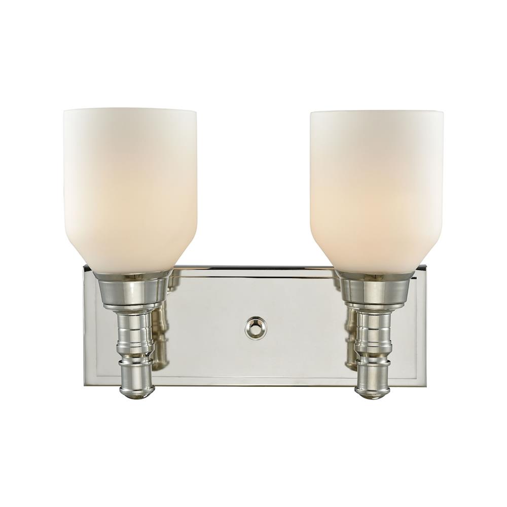 ELK Lighting 32271/2 Baxter 2 Light Vanity In Polished Nickel With Opal White Glass