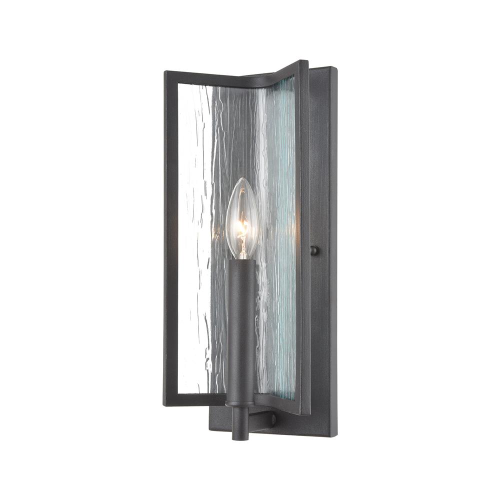 ELK Lighting 32420/1 Inversion 1-Light Sconce in Charcoal with Textured Clear Glass