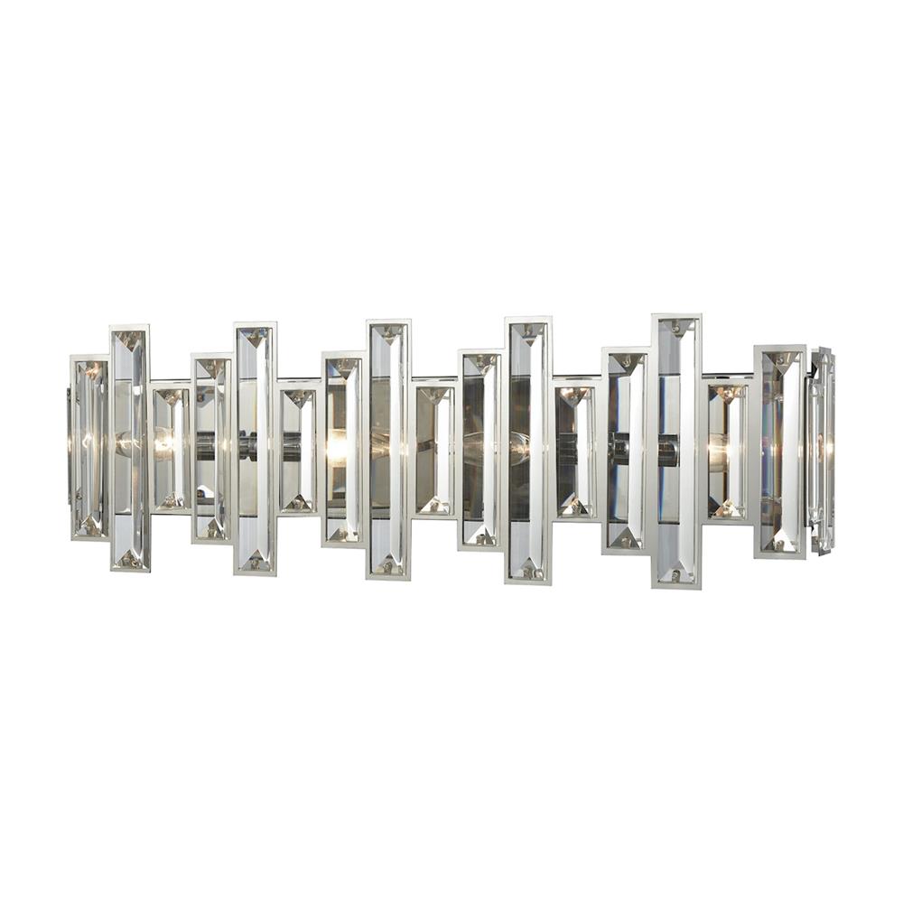 ELK Lighting 33011/4 Crystal Heights 4 Light Vanity In Polished Chrome With Clear Crystal