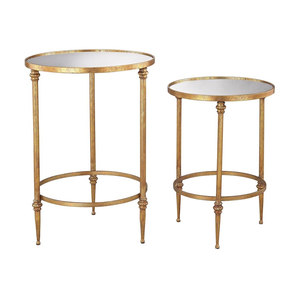 ELK Home 351-10236/S2 Alcazar Accent Tables In Antique Gold And Mirror