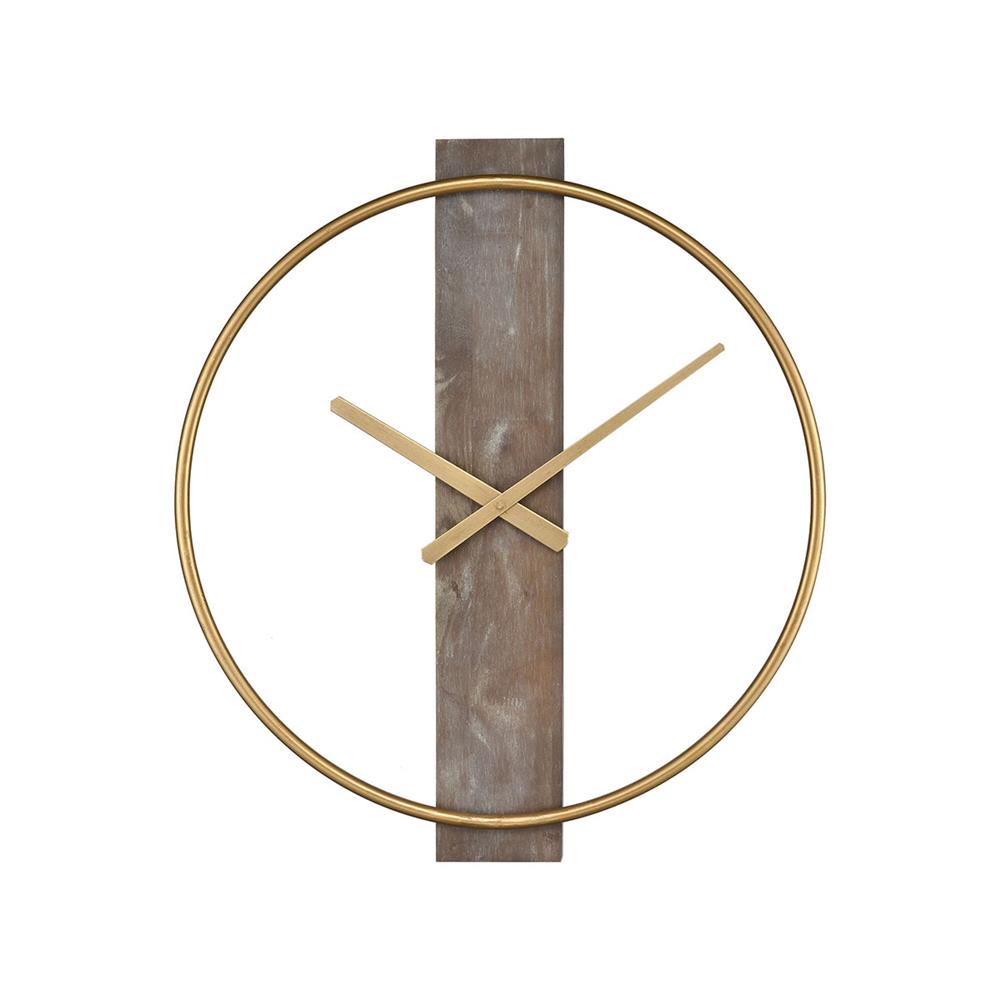 ELK Home 351-10544 Tournai Wall Clock In Gold With Grey Wood