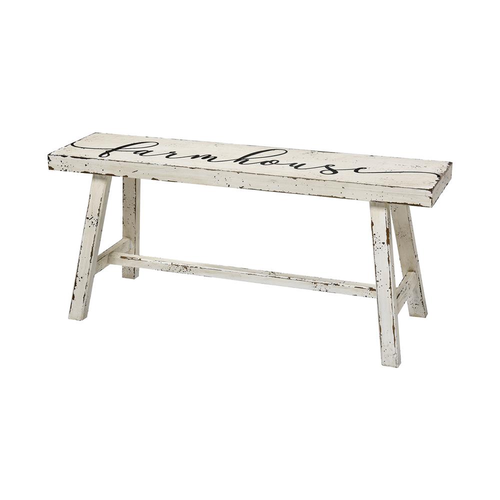 Elk Home 351-10726 Set a Spell Bench in Aged White