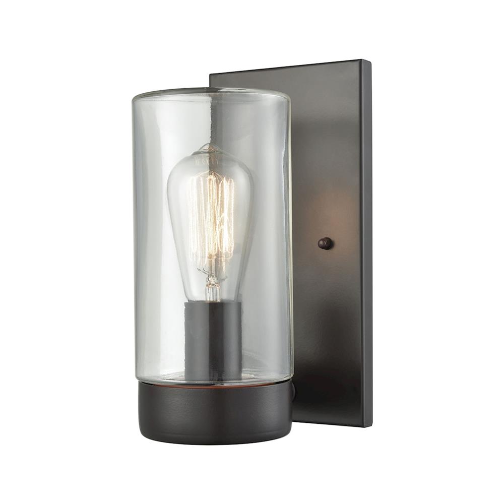 ELK Lighting 45025/1 Ambler 1 Light Outdoor Wall Sconce In Oil Rubbed Bronze With Clear Glass