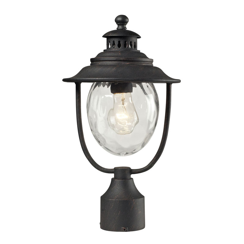 ELK Lighting 45042/1 Searsport 1 Light Post Mount In Weathered Charcoal