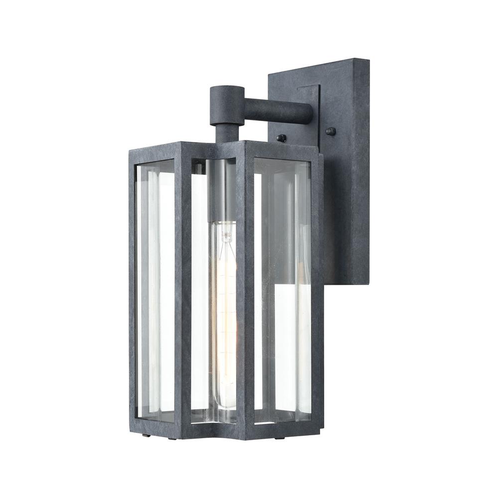 Elk Lighting 45164/1 Bianca 1-Light Sconce in Aged Zinc with Clear