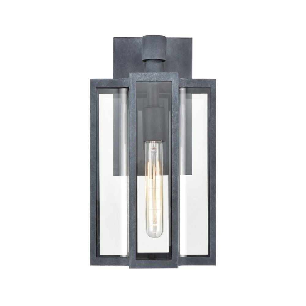 Elk Lighting 45165/1 Bianca 1-Light Sconce in Aged Zinc with Clear