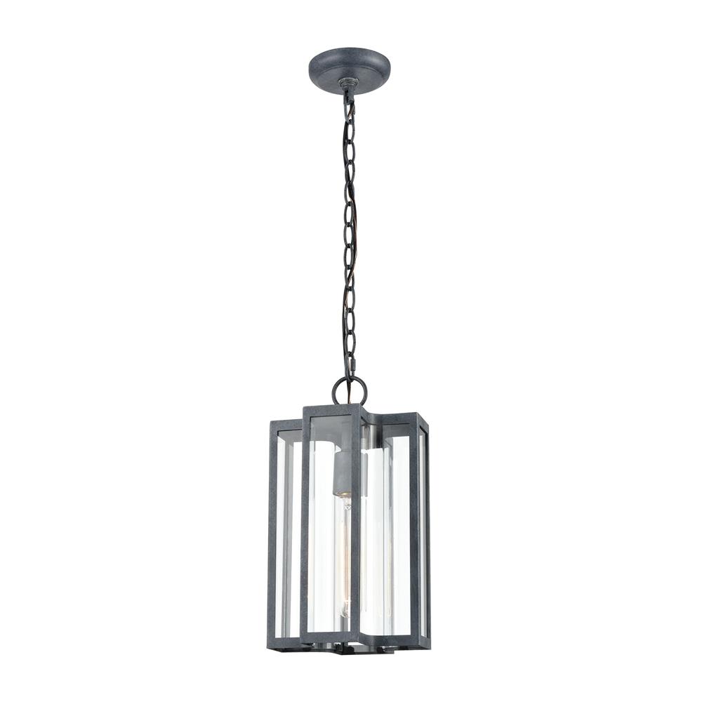 Elk Lighting 45167/1 Bianca 1-Light Hanging in Aged Zinc with Clear
