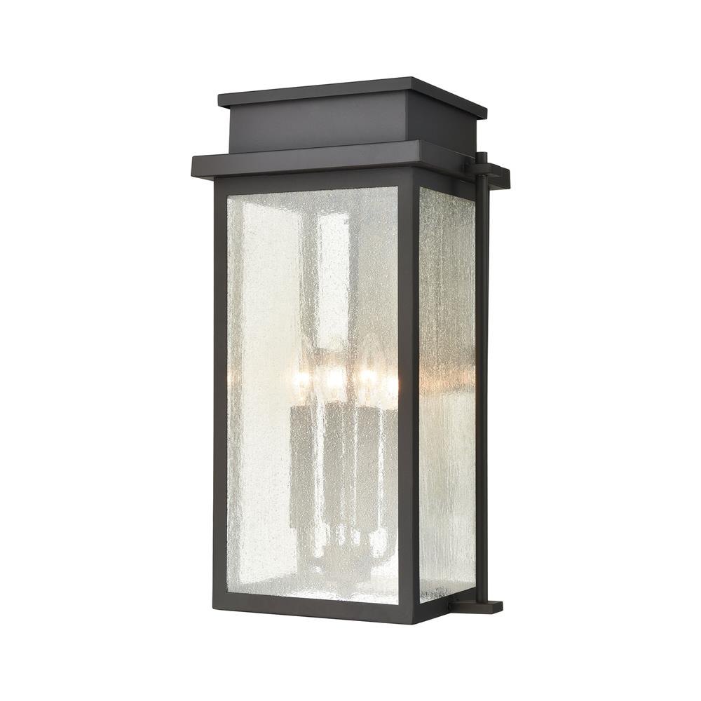 ELK Lighting 45442/4 Braddock 4-Light Outdoor Sconce in Architectural Bronze with Seedy Glass Enclosure