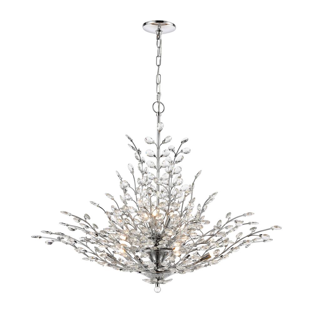 Elk Lighting 45464/12 Crystique 12-Light Chandelier in Polished Chrome with Clear Crystal