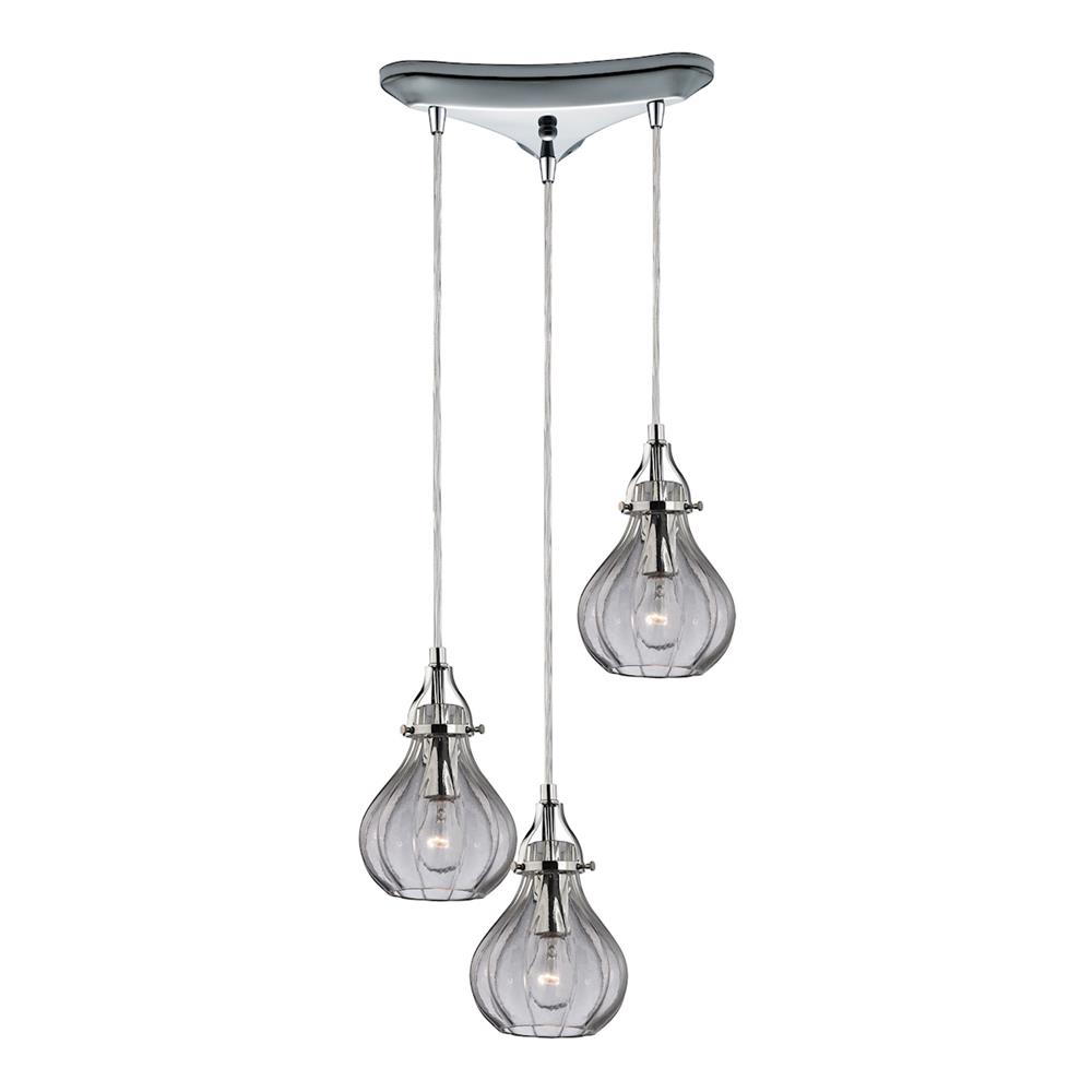 ELK Lighting 46014/3 Danica  Collection 3 light chandelier in Polished Chrome