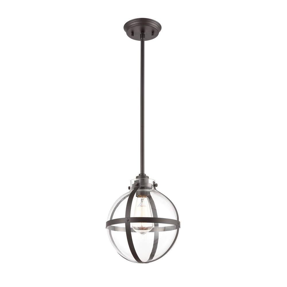 ELK Lighting 46433/1 Cusp 1-Light Mini Pendant in Oil Rubbed Bronze with Clear Glass
