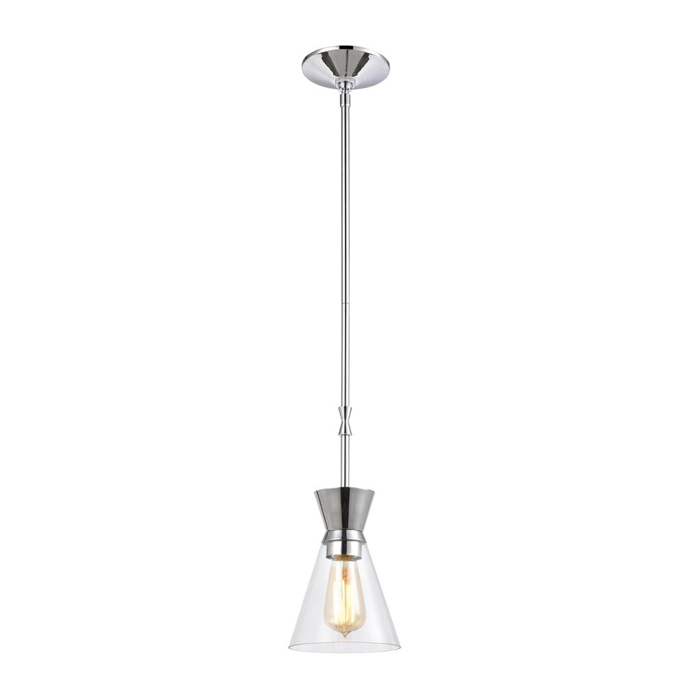 Elk Lighting 46453/1 Modley 1-Light Mini Pendant in Polished Chrome with Clear Glass