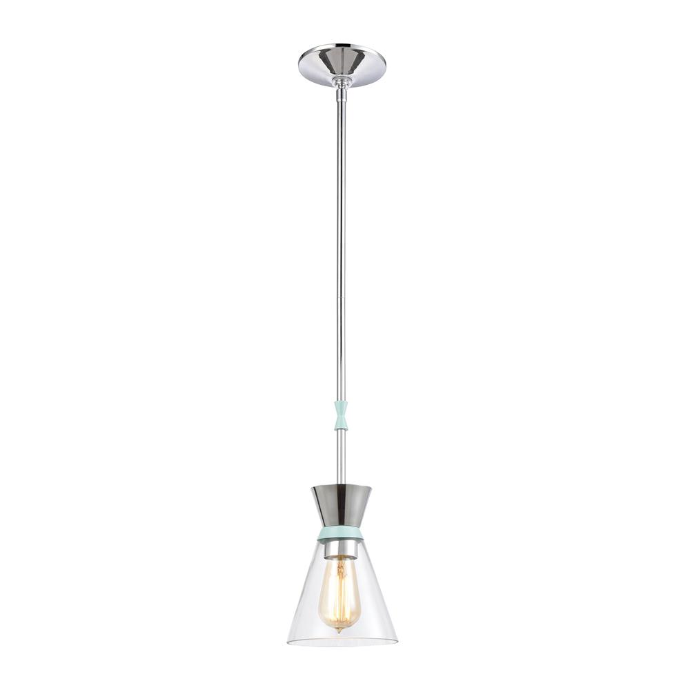 Elk Lighting 46463/1 Modley 1-Light Mini Pendant in Polished Chrome with Clear Glass