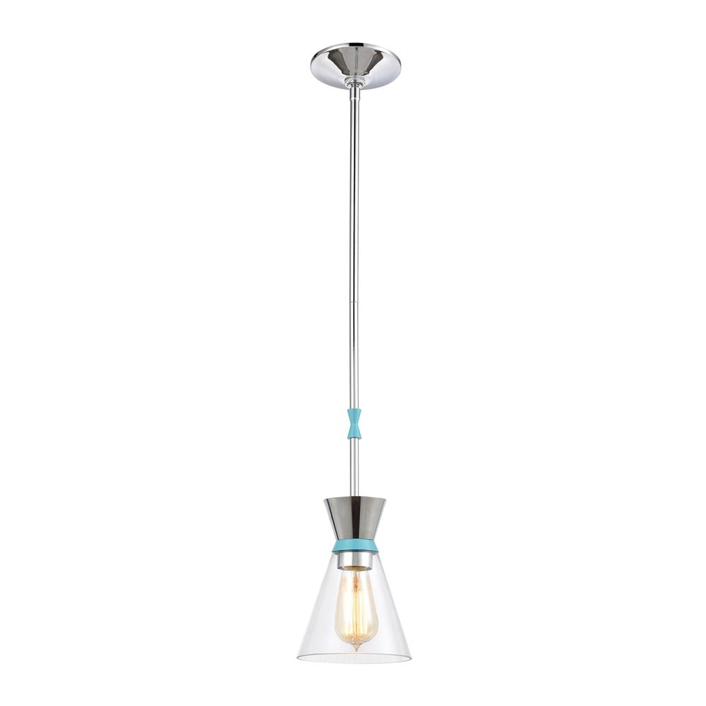 ELK Lighting 46473/1 Modley 1-Light Mini Pendant in Polished Chrome with Clear Glass