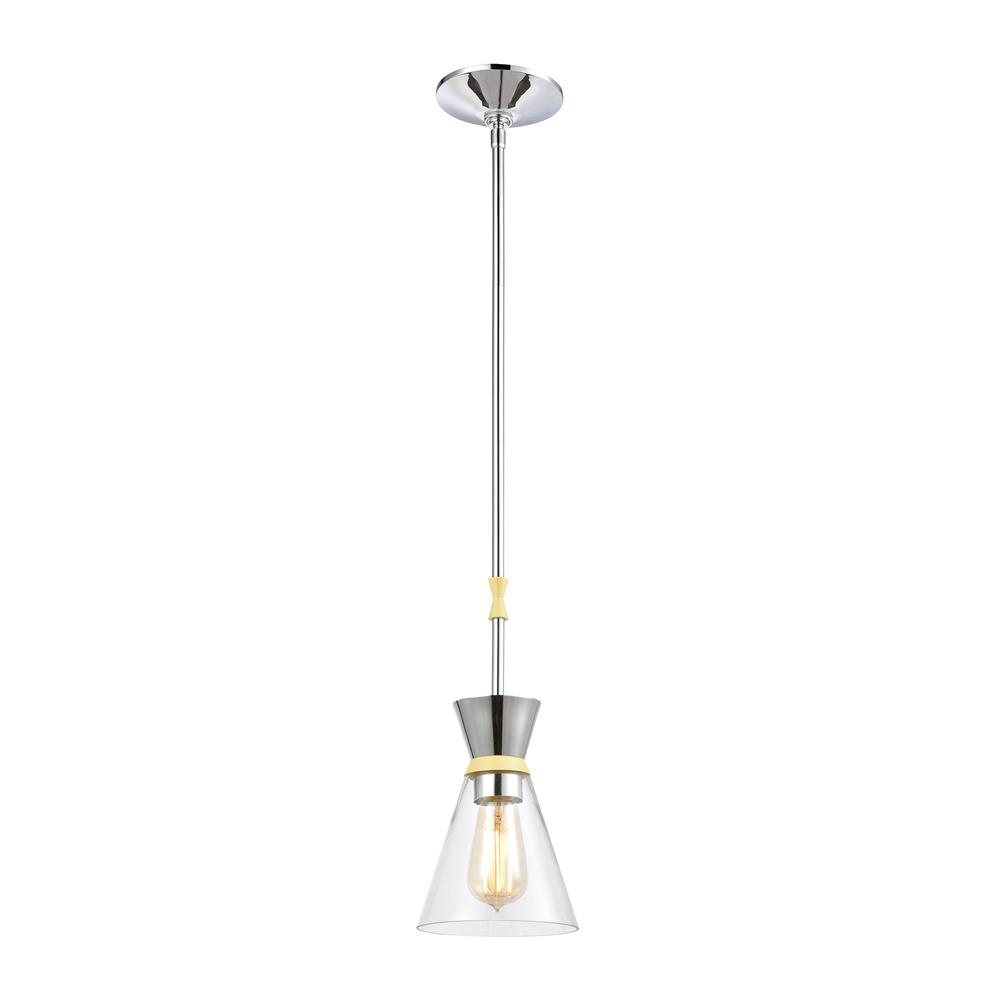Elk Lighting 46483/1 Modley 1-Light Mini Pendant in Polished Chrome with Clear Glass