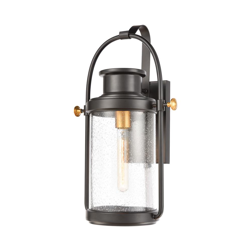 Elk Lighting 46671/1 Wexford 1-Light Sconce in Matte Black with Seedy Glass
