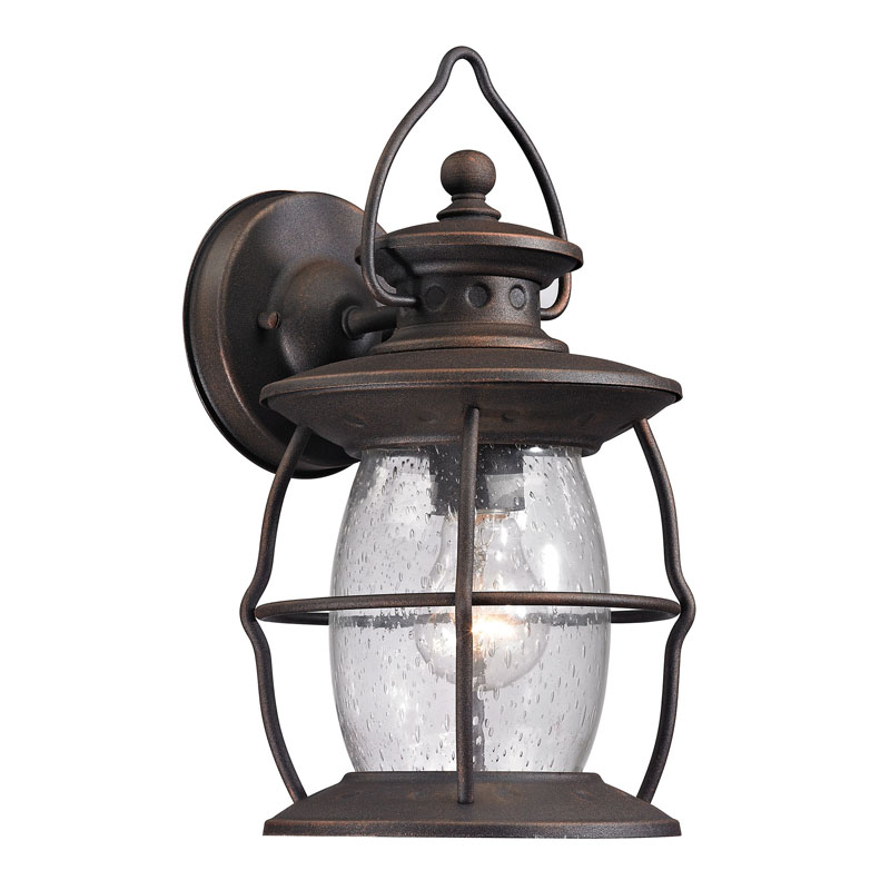 ELK Lighting 47040/1 Village Lantern Collection 1 light outdoor sconce in Weathered Charcoal