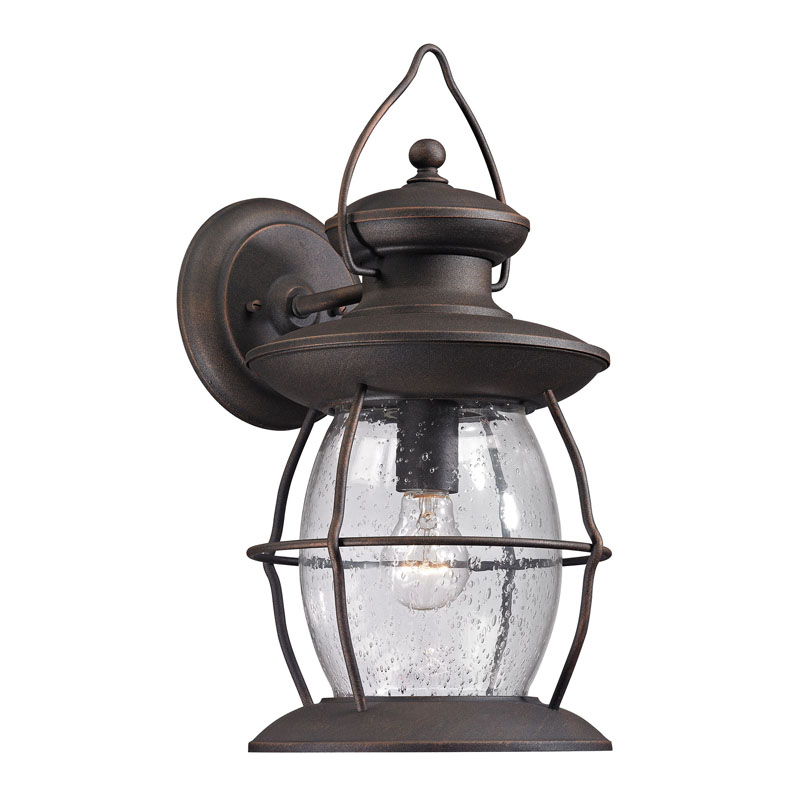 ELK Lighting 47042/1 Village Lantern Collection 1 light outdoor sconce in Weathered Charcoal