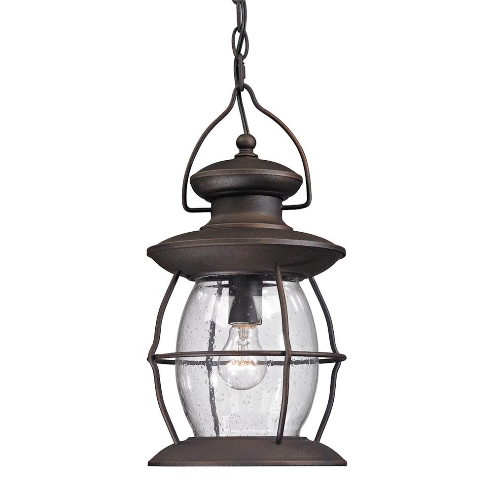 ELK Lighting 47043/1 Village Lantern Collection 1 light outdoor pendant in Weathered Charcoal