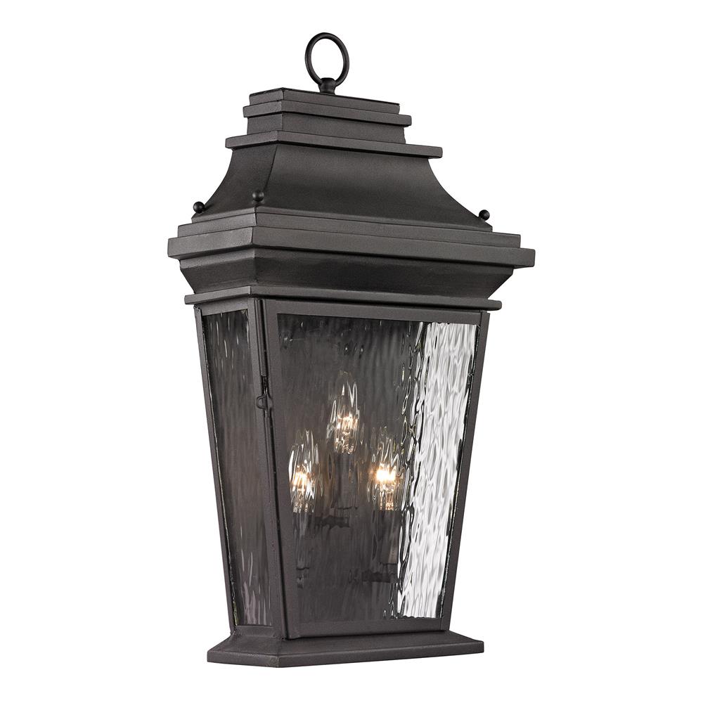 ELK Lighting 47053/3 Forged Provincial Collection 3 light outdoor sconce in Charcoal