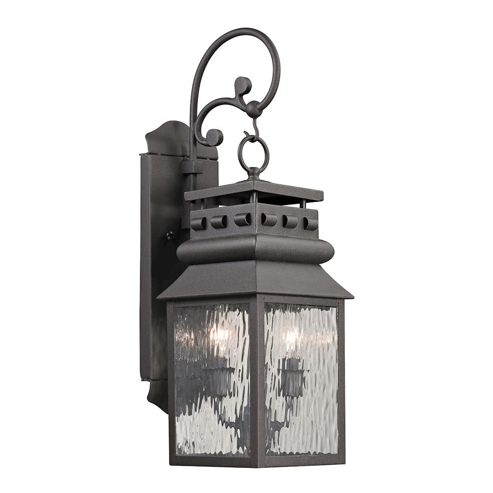 ELK Lighting 47065/2 Forged Lancaster Collection 2 light outdoor sconce in Charcoal