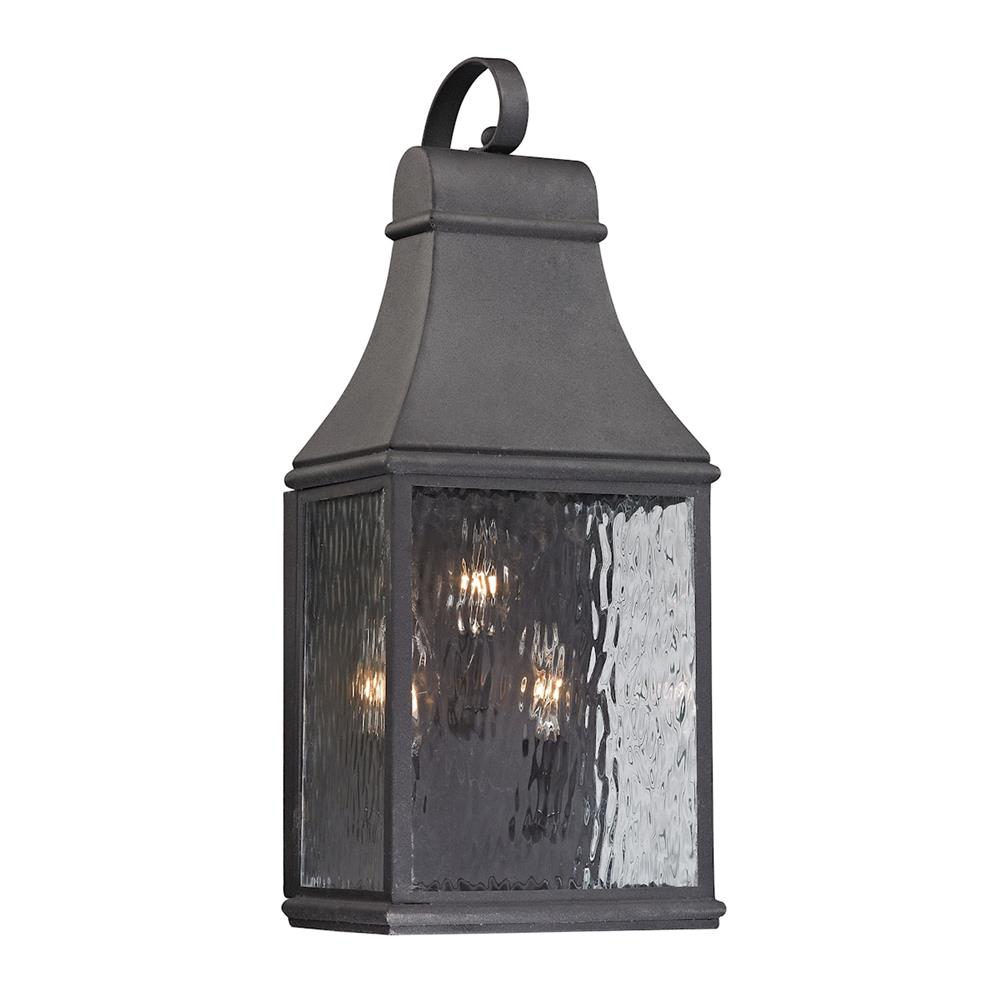 ELK Lighting 47072/3 Forged Jefferson Collection 3 light outdoor sconce in Charcoal