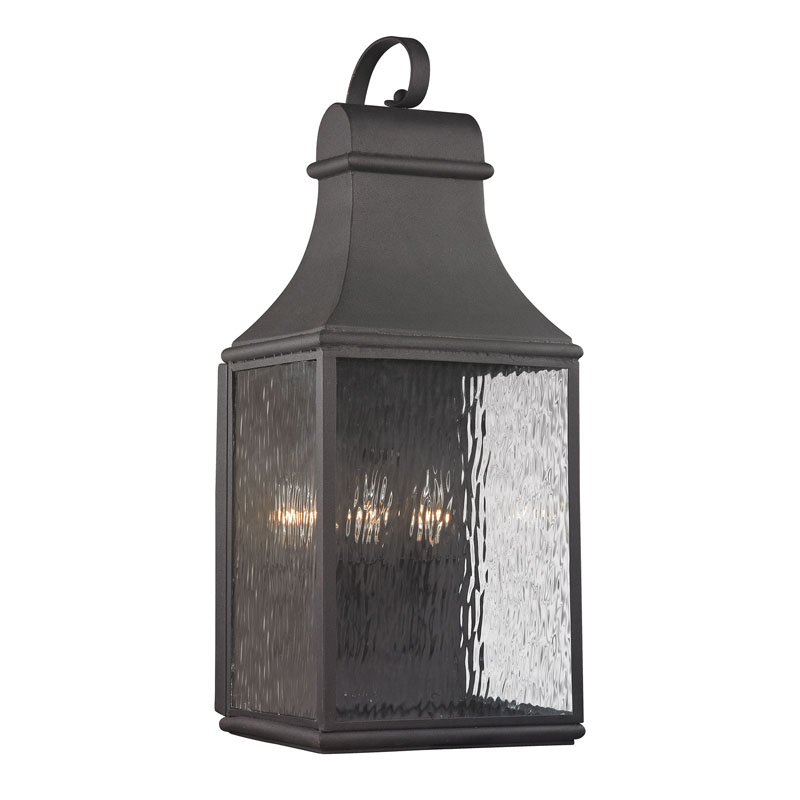 ELK Lighting 47073/3 Forged Jefferson Collection 3 light outdoor sconce in Charcoal