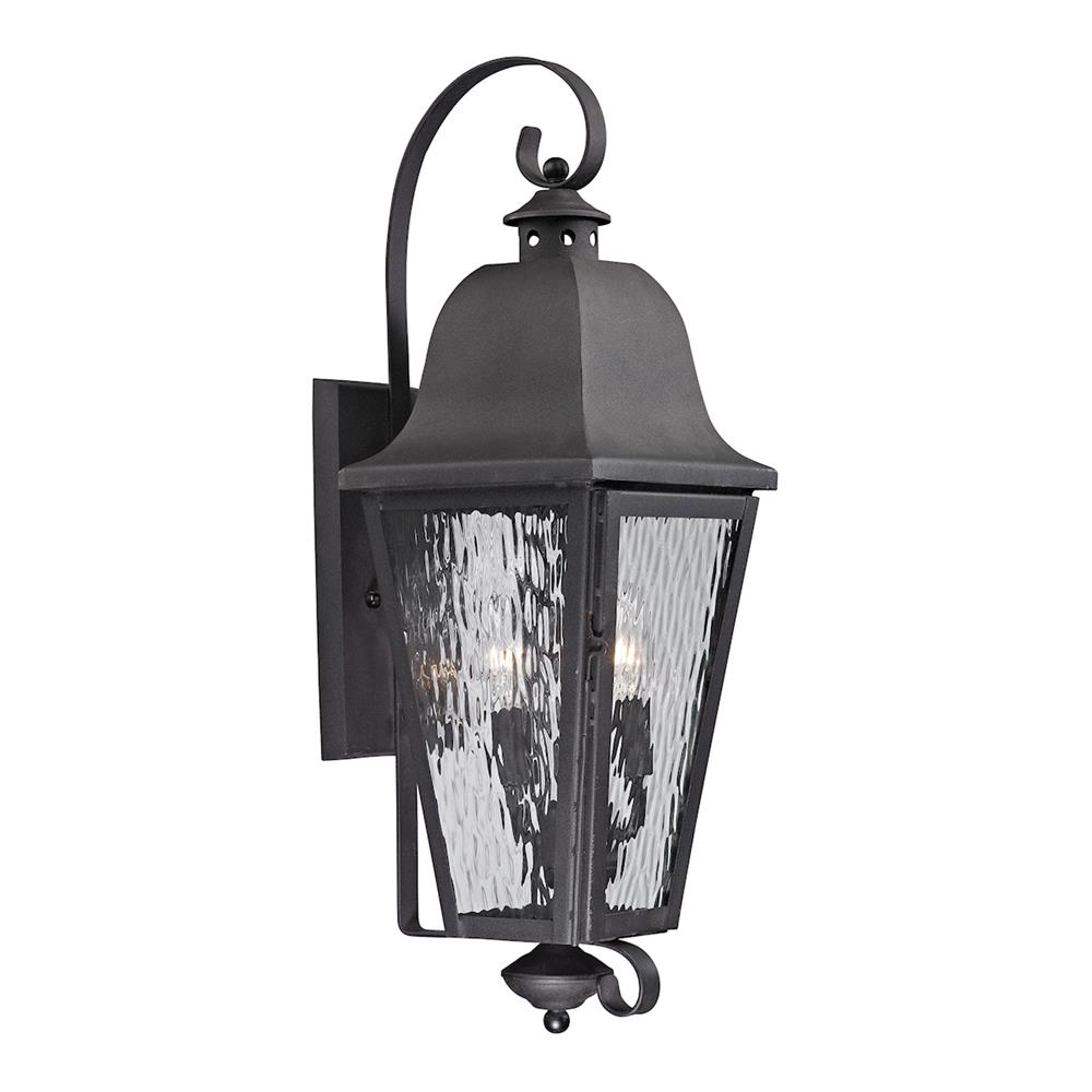 ELK Lighting 47102/3 Forged Brookridge Collection 3 light outdoor sconce in Charcoal