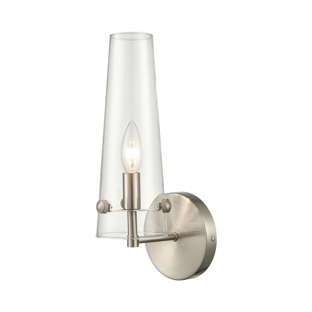 ELK Lighting 47224/1 Valante 1-Light Sconce in Satin Nickel with Clear Glass