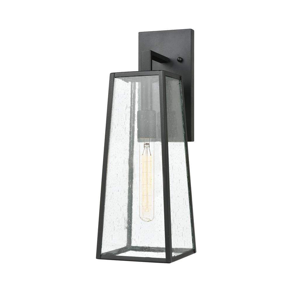 Elk Lighting 47520/1 Meditterano 1-Light Sconce in Charcoal with Seedy Glass