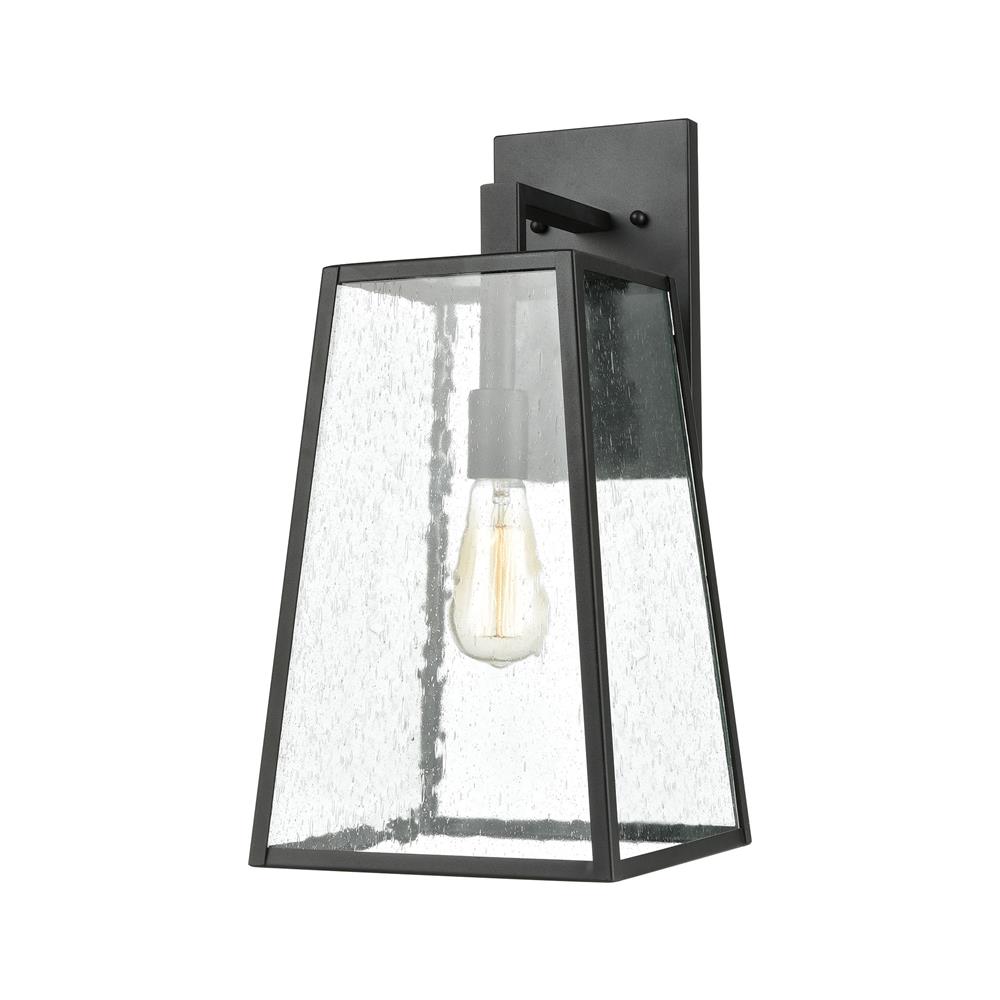 ELK Lighting 47521/1 Meditterano 1-Light Sconce in Charcoal with Seedy Glass