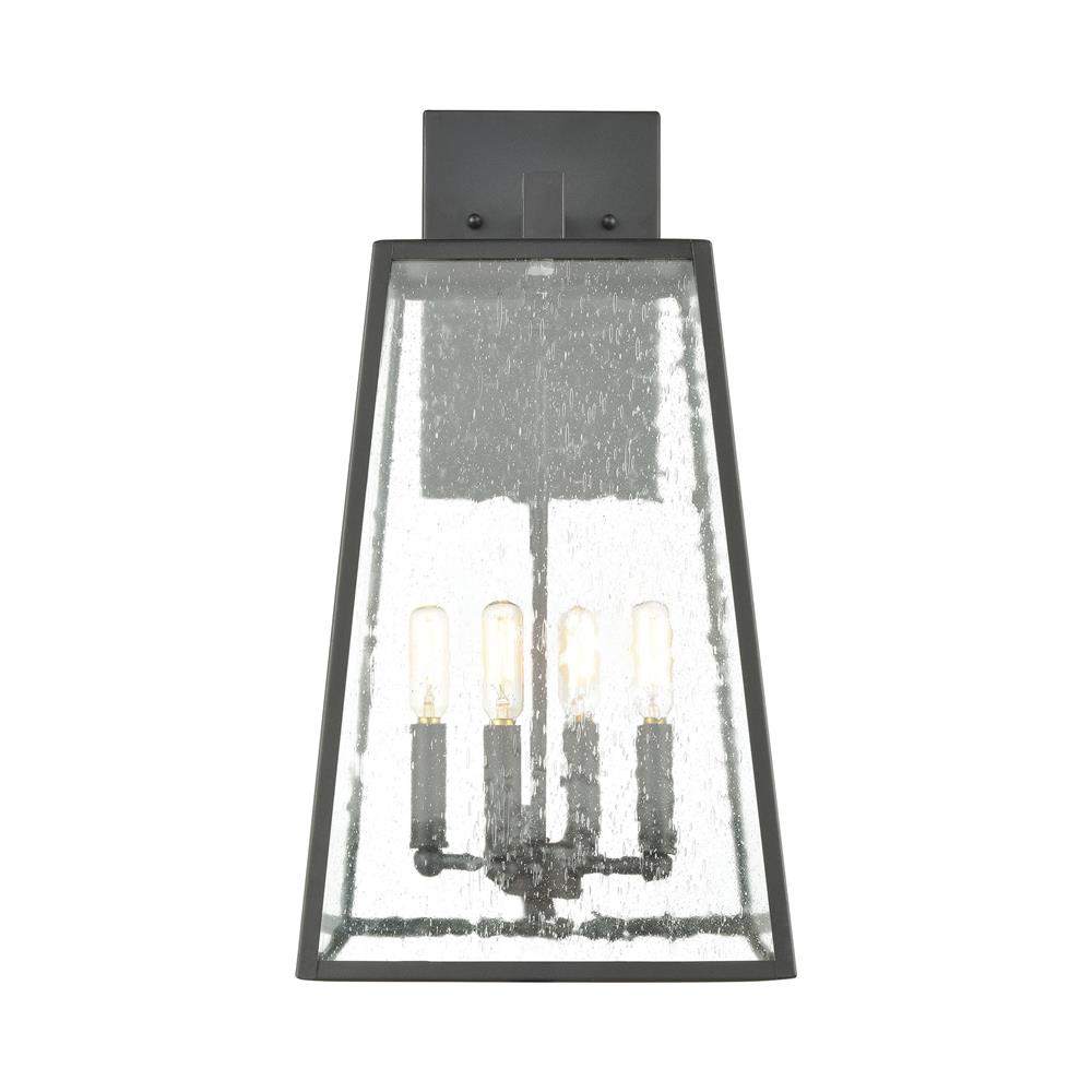 Elk Lighting 47522/4 Meditterano 4-Light Sconce in Charcoal with Seedy Glass