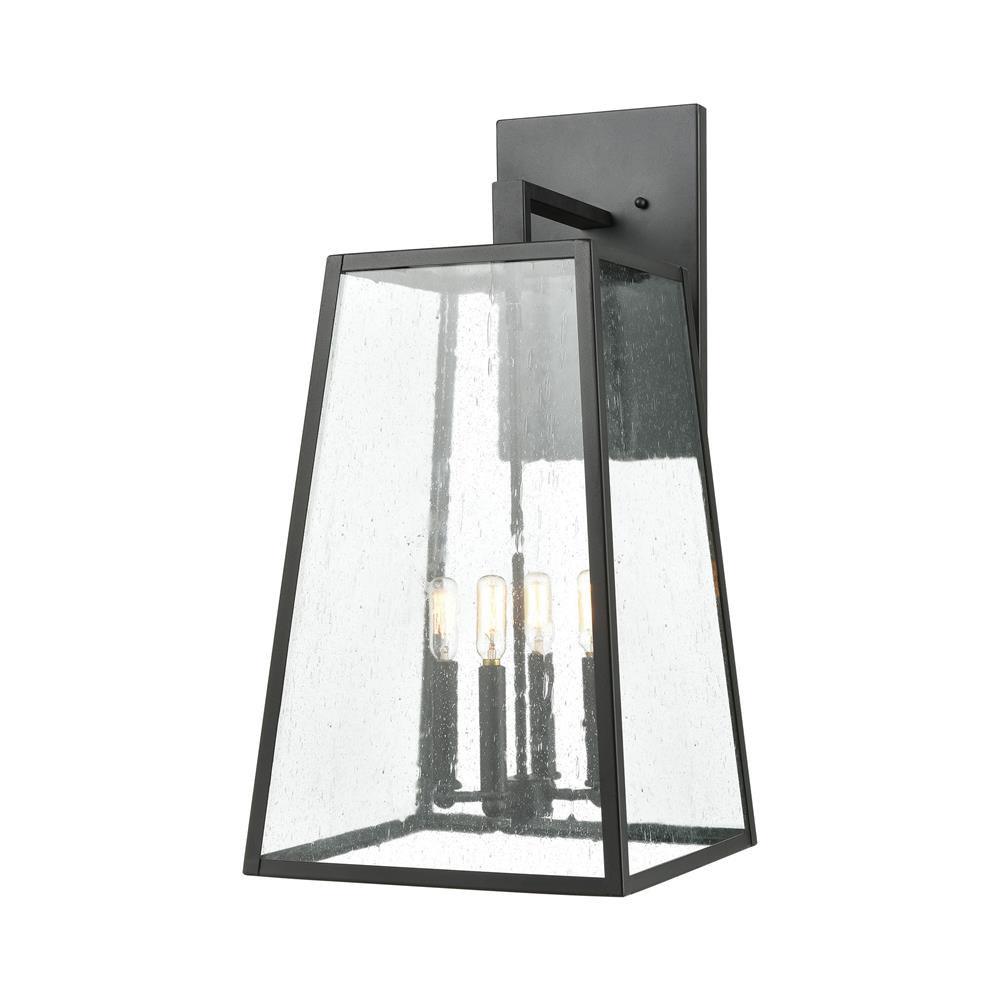 Elk Lighting 47523/4 Meditterano 4-Light Sconce in Charcoal with Seedy Glass