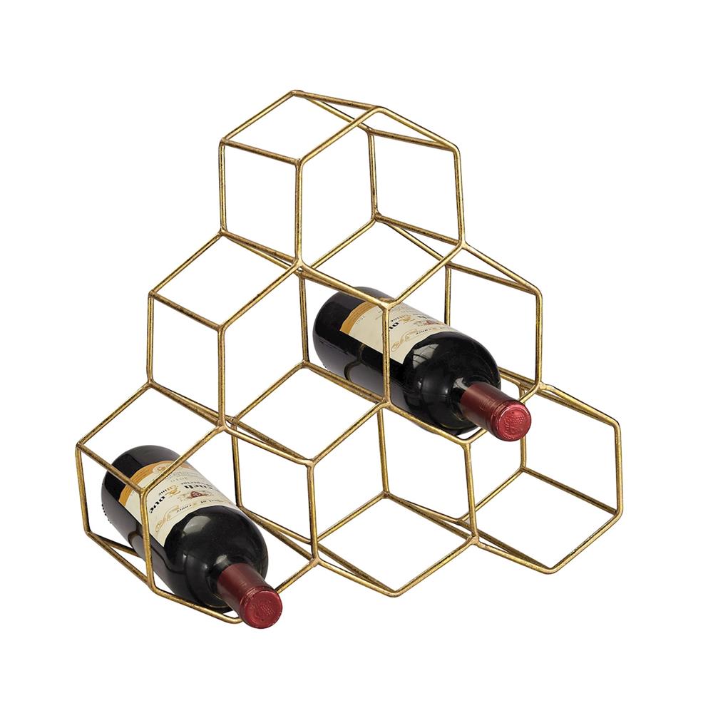 ELK Home 51-026 Angular Study Hexagonal Wine Rack in Gold