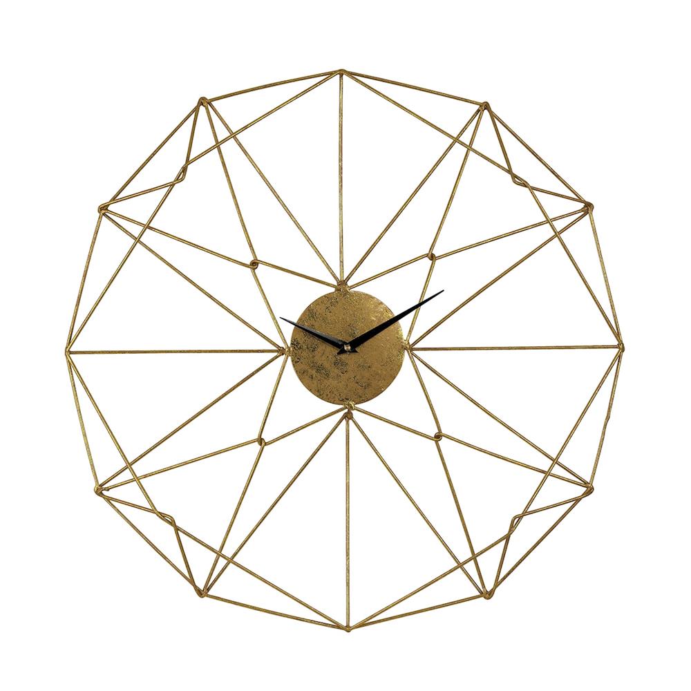 ELK Home 51-029 Angular Wirework Wall Clock in Gold