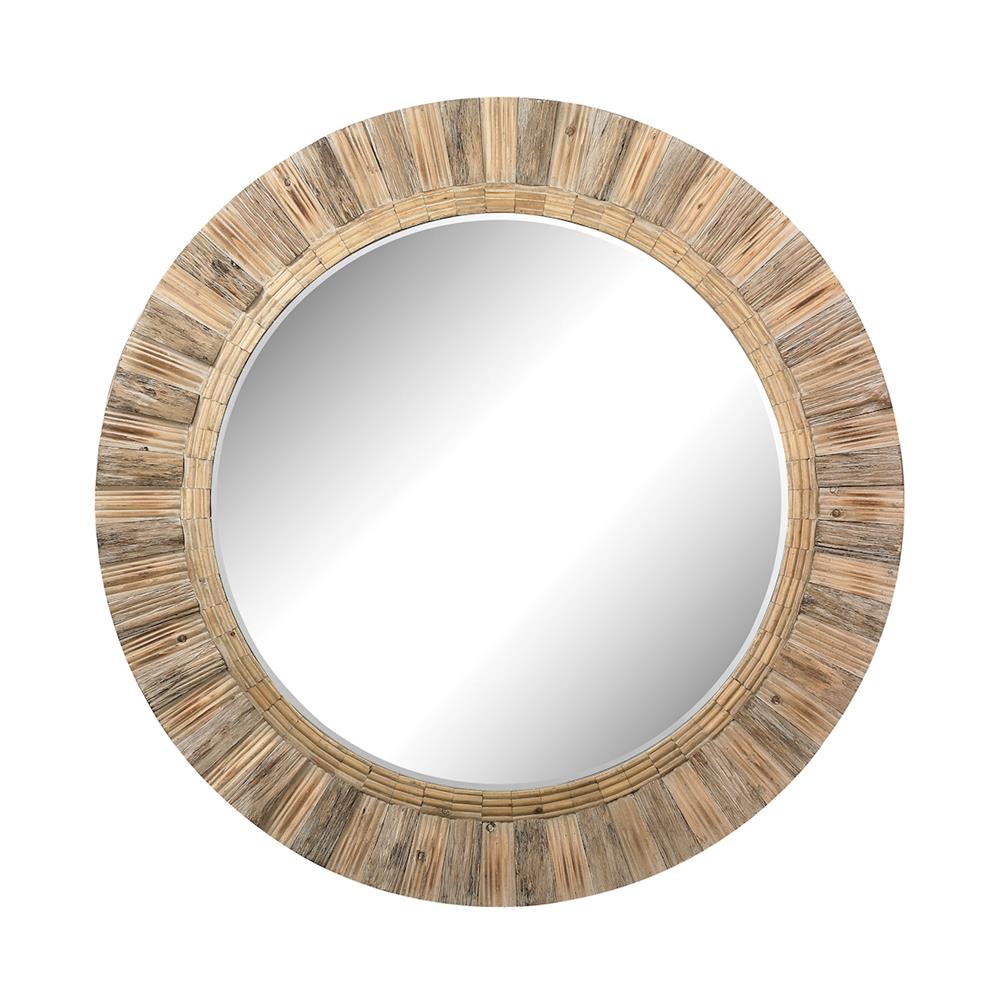 ELK Home 51-10163 Oversized Round Wicker Mirror in Natural Drift Wood