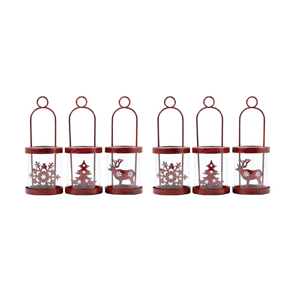 ELK Home 517709/S2 Heartland Mini Lanterns (Set of 3) in Red