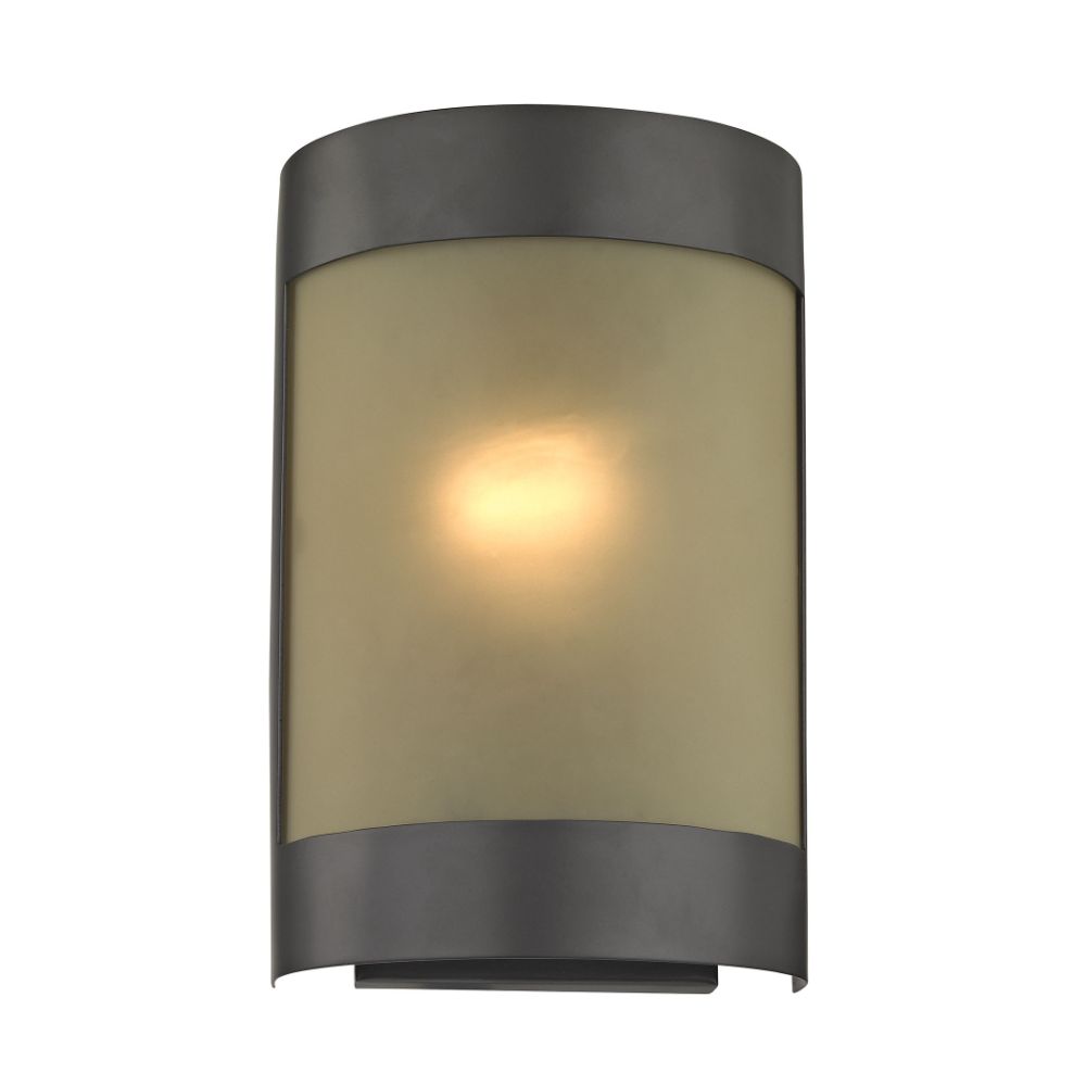 ELK Lighting 5181WS/10 1-Light Wall Sconce in Oil Rubbed Bronze with Light Amber Glass