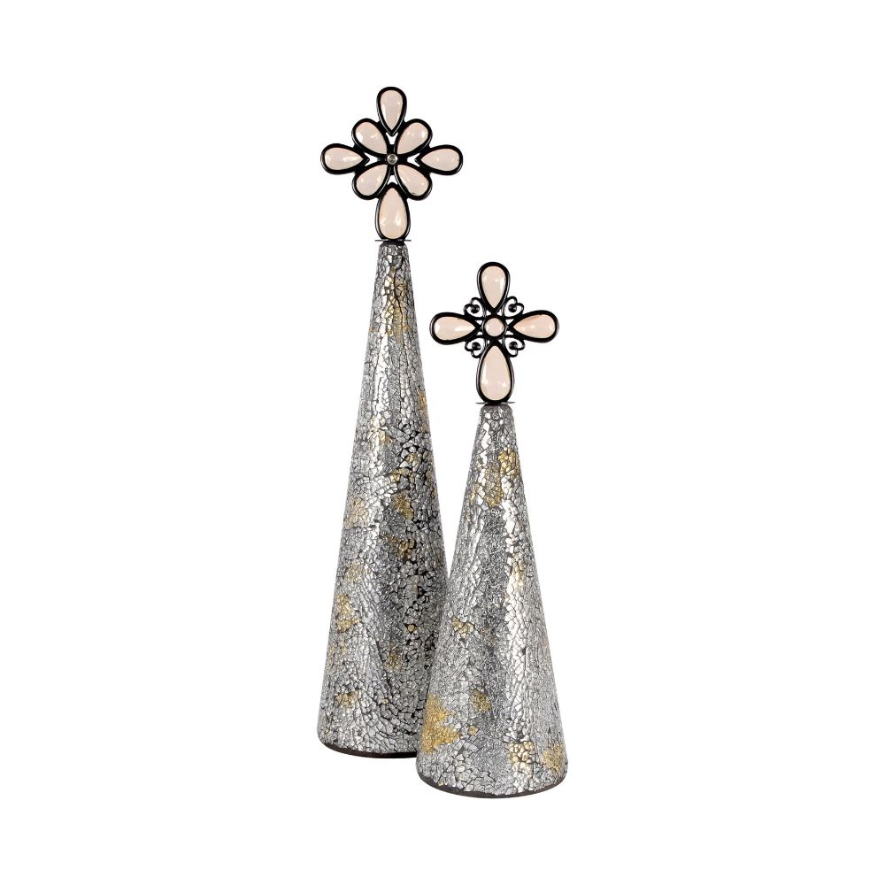 ELK Home 519208 Montage Christmas Trees Silver (Set of 2)
