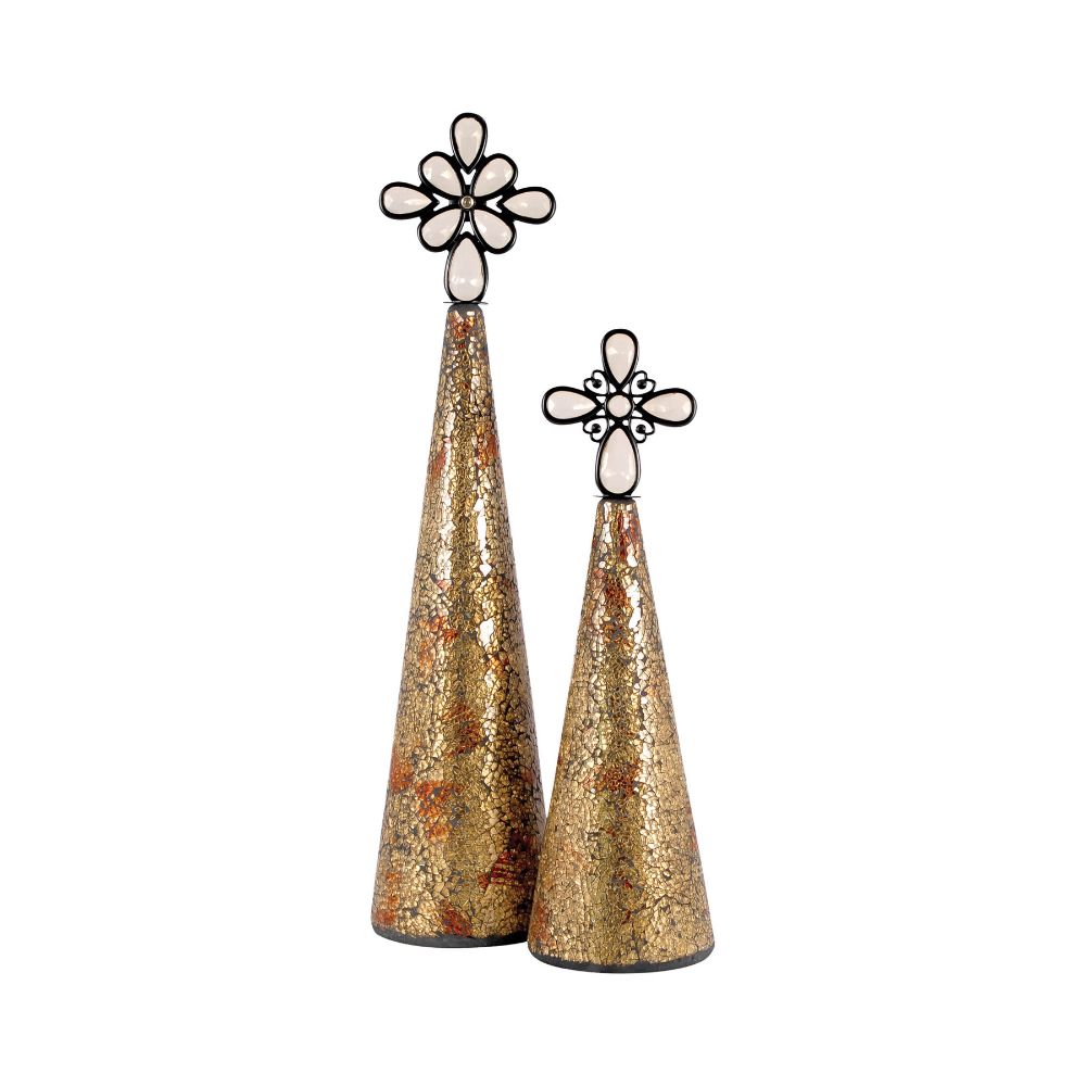 ELK Home 519215 Montage Christmas Trees Gold (Set of 2)