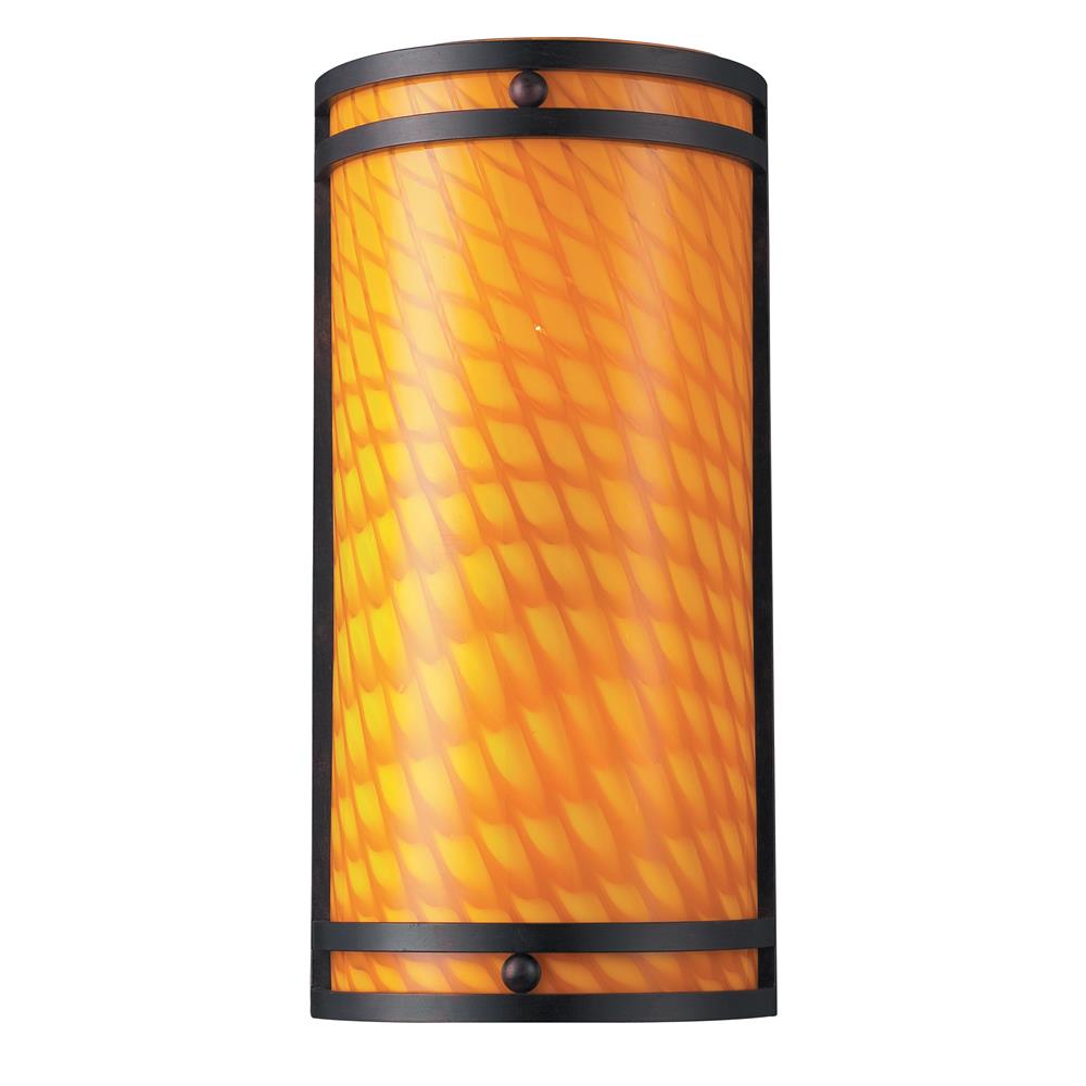 ELK Lighting 540-2CN-DR ARCO BALENO COLLECTION CANARY YELLOW, DARK RUST