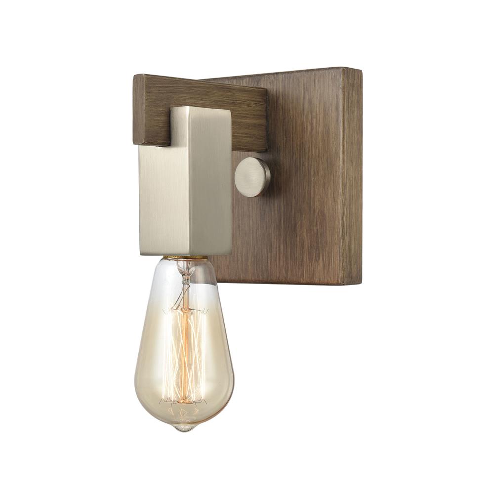 ELK Lighting 55056/1 Axis 1-Light Vanity Light in Light Wood and Satin Nickel