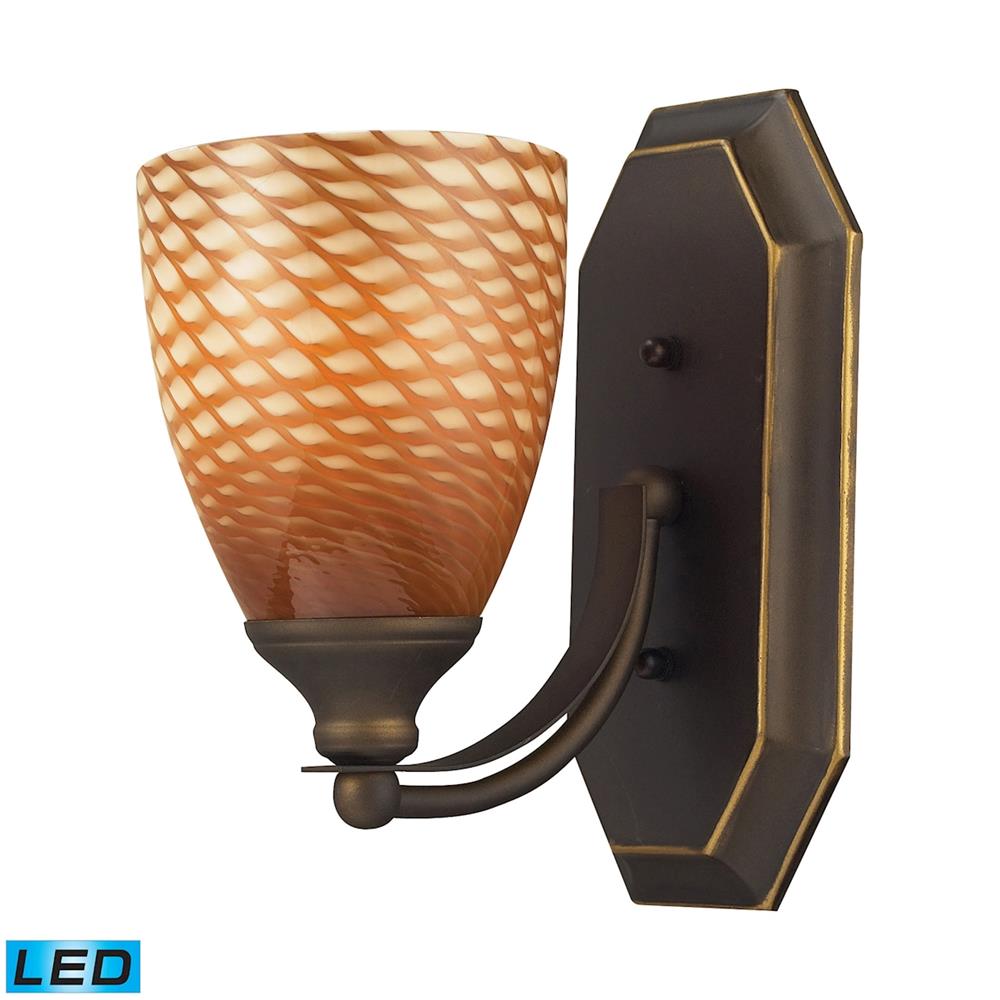 ELK Lighting 570-1B-C-LED 1 Light Vanity In Aged Bronze And Coco Glass - LED