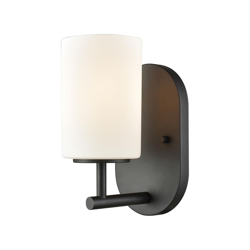 ELK Lighting 57140/1 Pemlico 1 Light Vanity In Oil Rubbed Bronze With White Glass