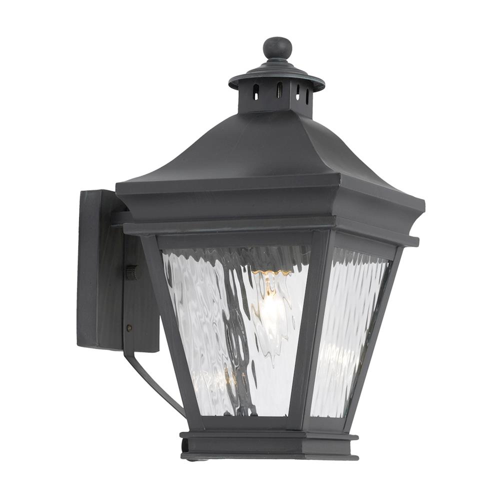ELK Lighting 5720-C Outdoor Wall Lantern Landings Collection In Solid Brass In A Charcoal Finish