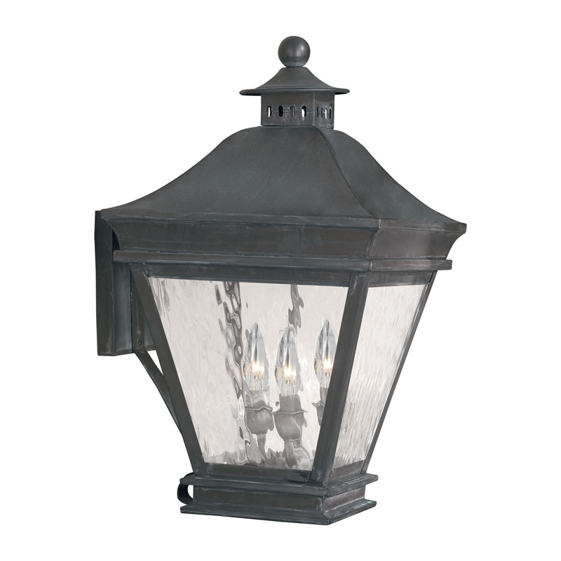 ELK Lighting 5722-C Outdoor Wall Lantern Landings Collection In Solid Brass In A Charcoal Finish