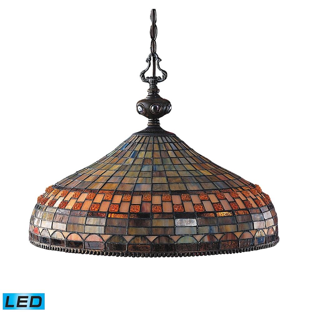ELK Lighting 611-CB-LED Jewelstone 3-Light Pendant In Classic Bronze - LED
