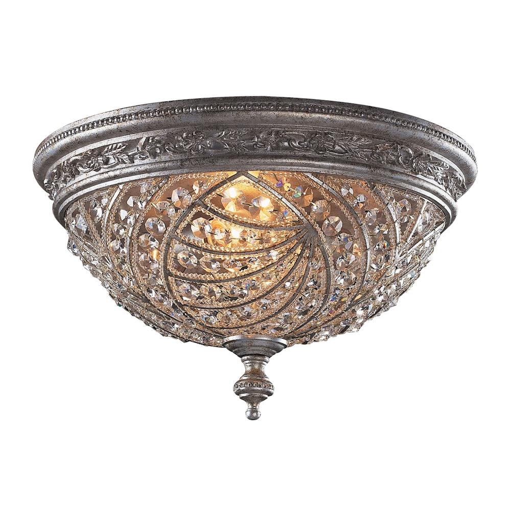 ELK Lighting 6232/4 4 Light Flush Mount In Sunset Silver And Crystal Accents